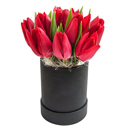 "Пожар чувств". Тюльпаны в коробке