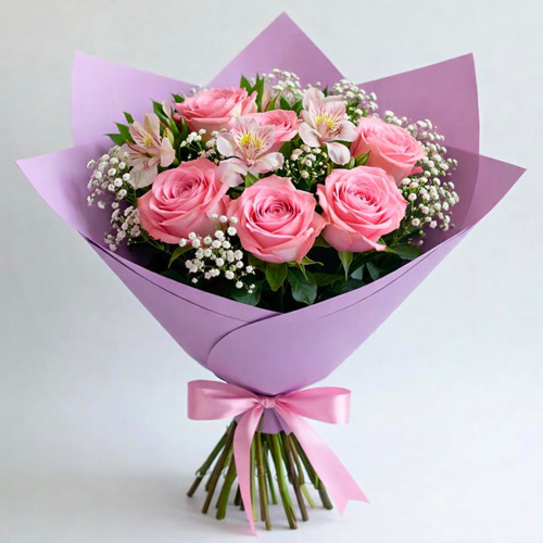 "Розовая фантазия". Букет сборный