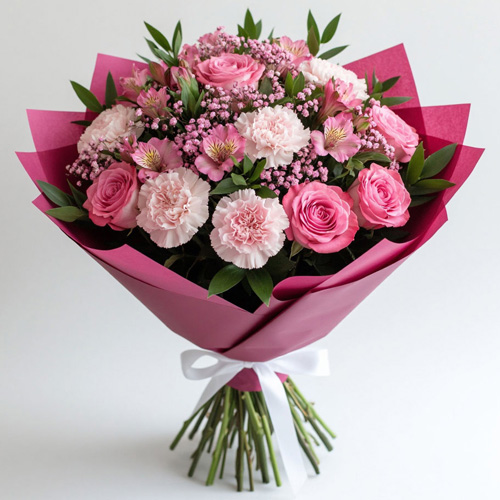 "Шёпот розовых лепестков". Букет сборный