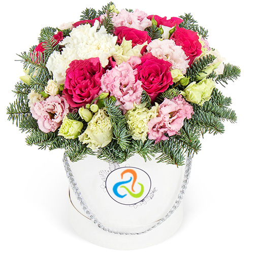 "Герда". Букет в шляпной коробке