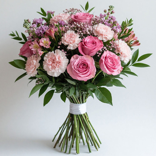 "Мелодия розового утра". Букет сборный