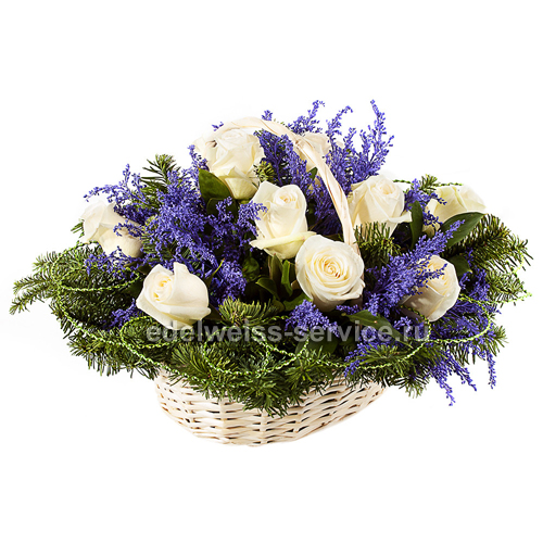 "Синий иней". Корзина сборная новогодняя